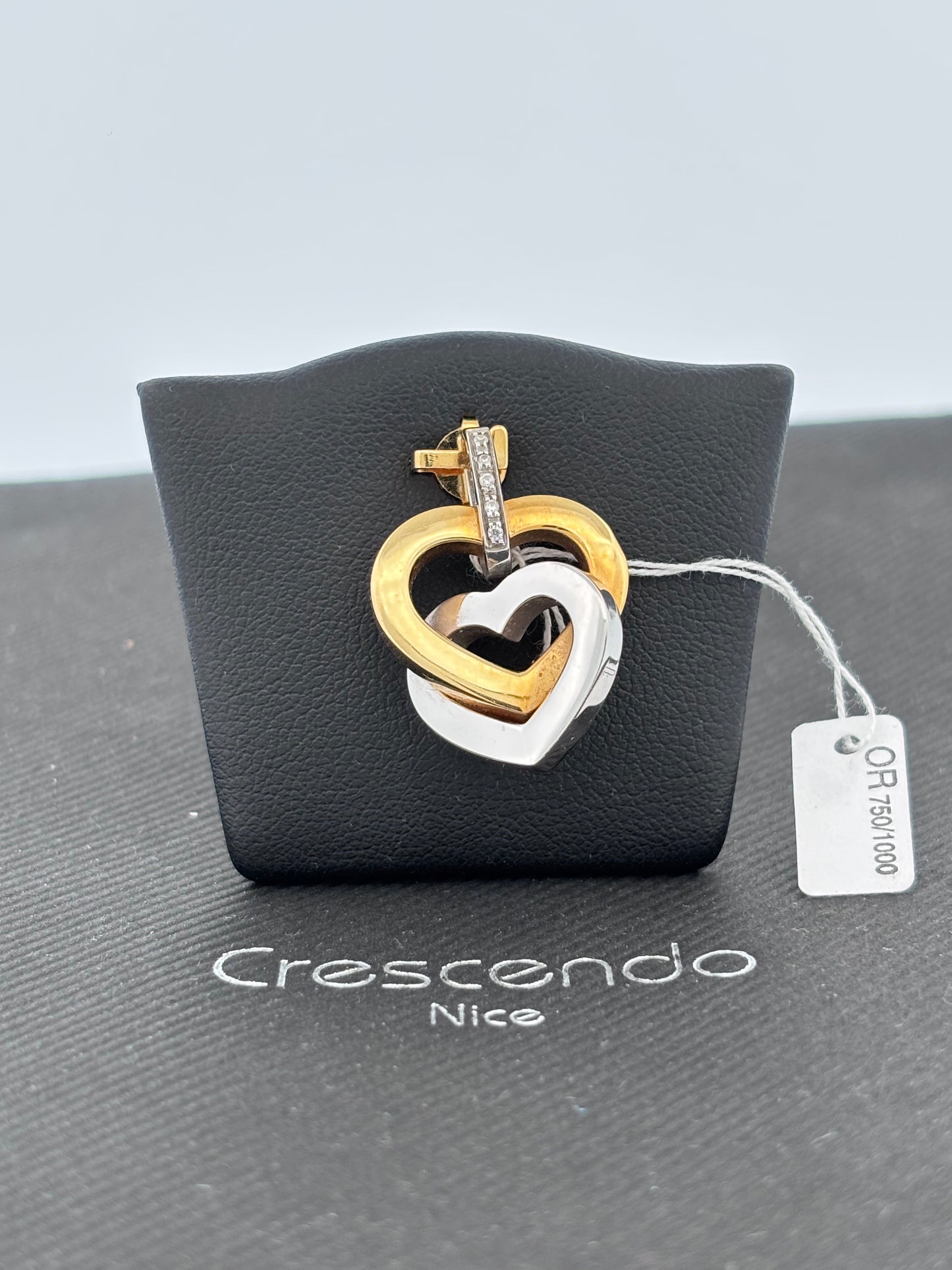 Double coeur jaune blanc