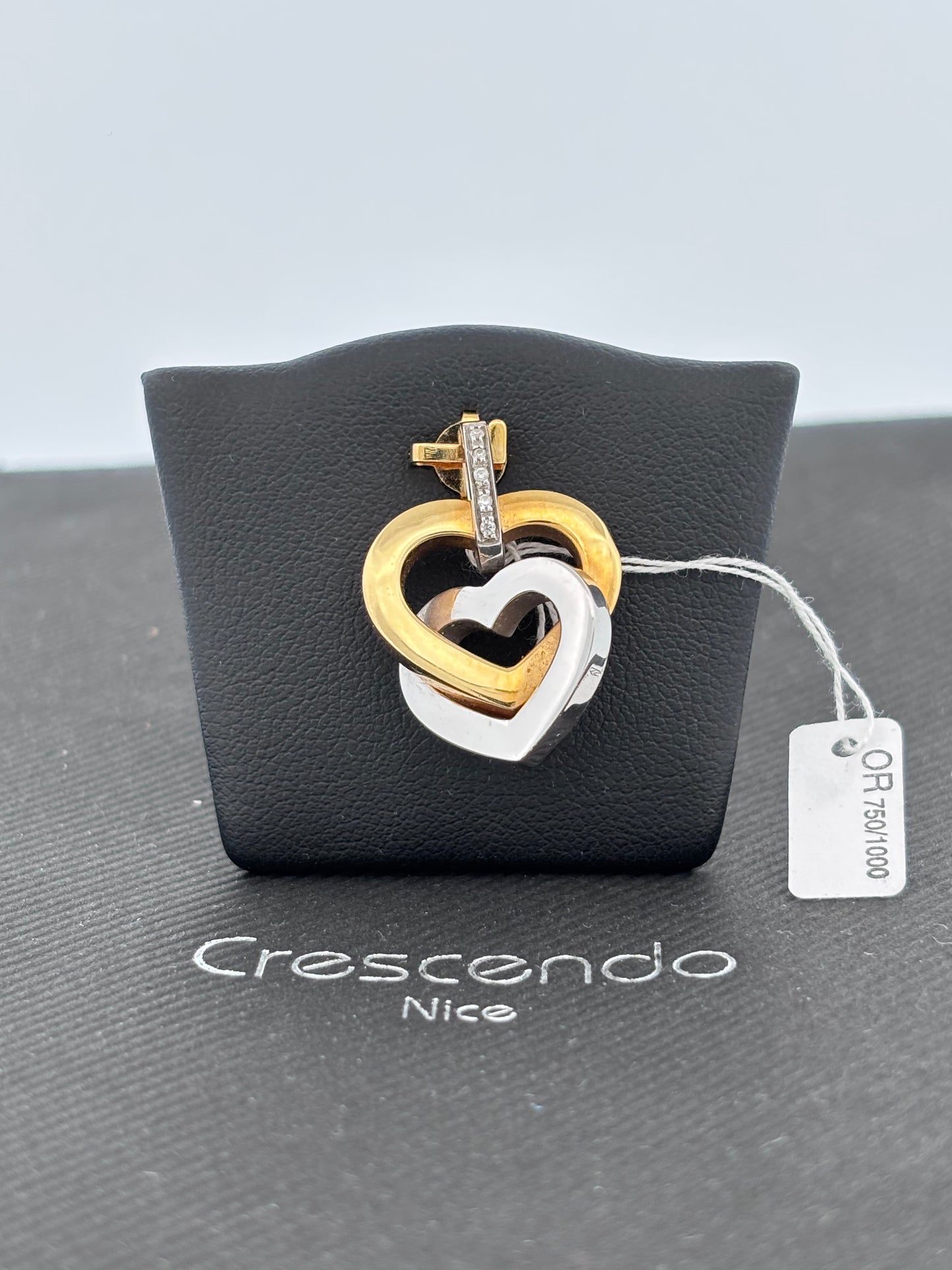 Double coeur jaune blanc