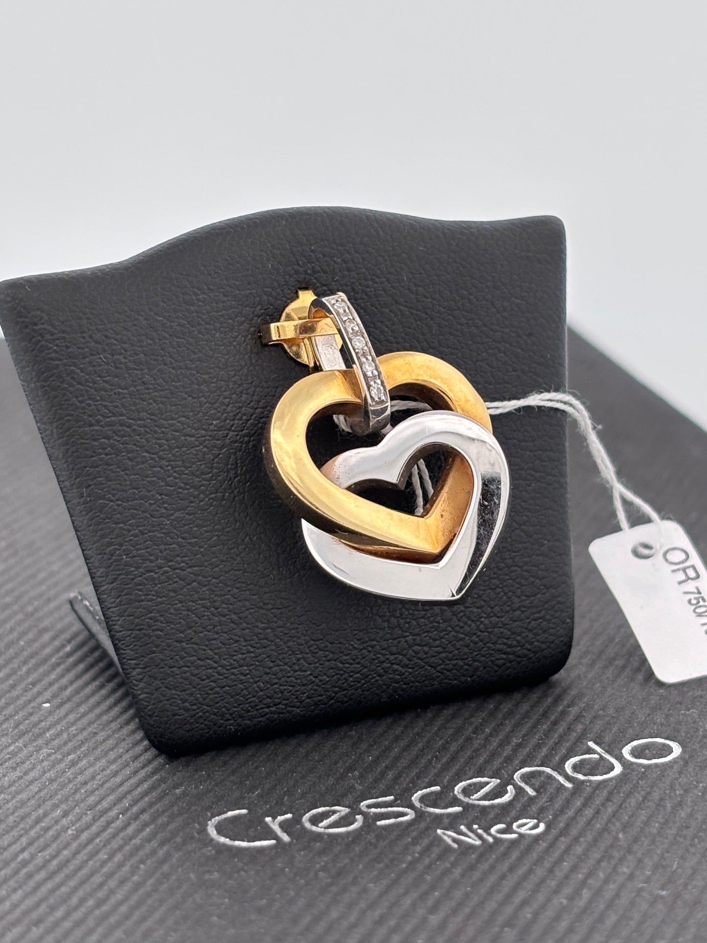 Double coeur jaune blanc