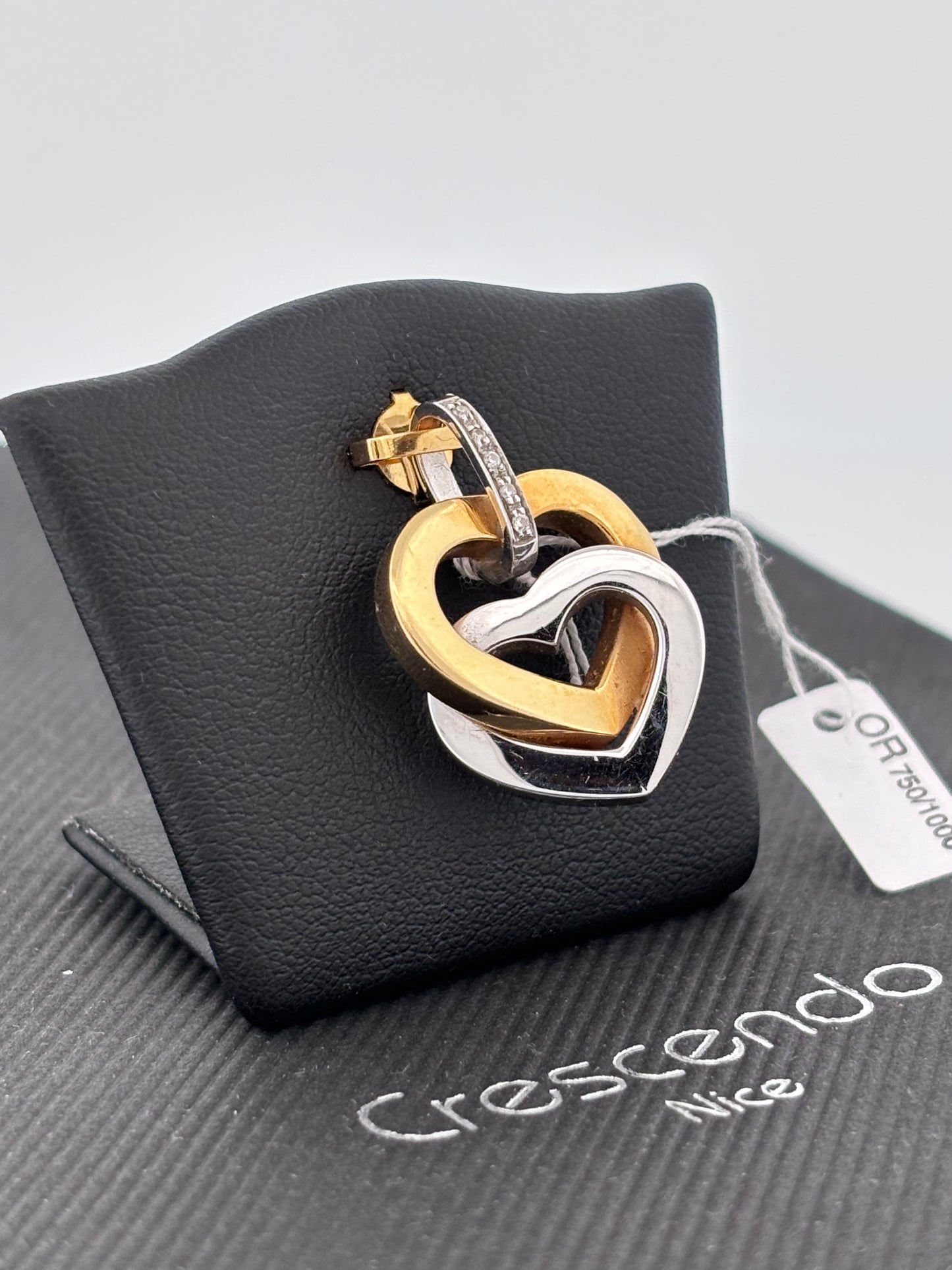 Double coeur jaune blanc