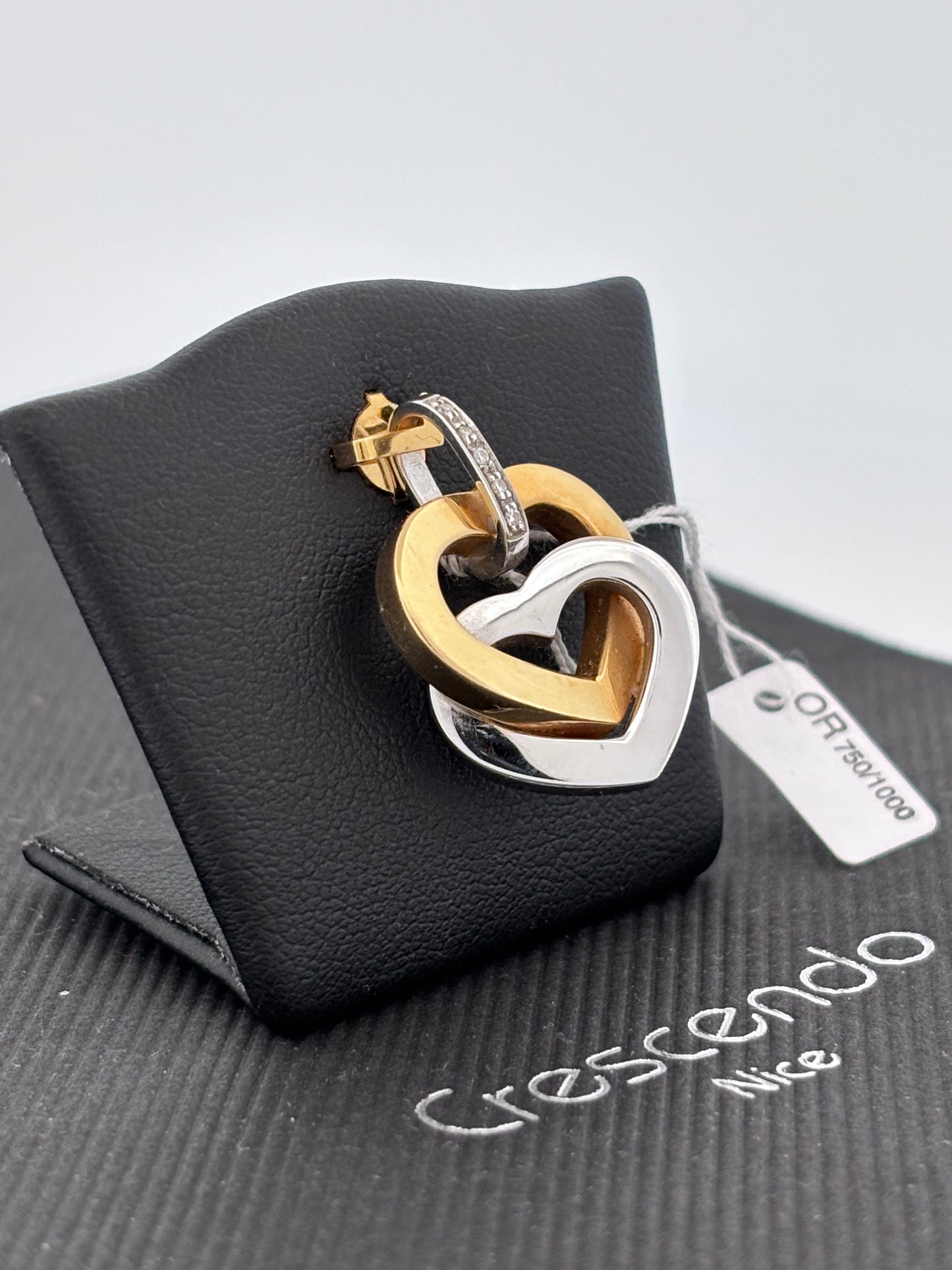 Double coeur jaune blanc