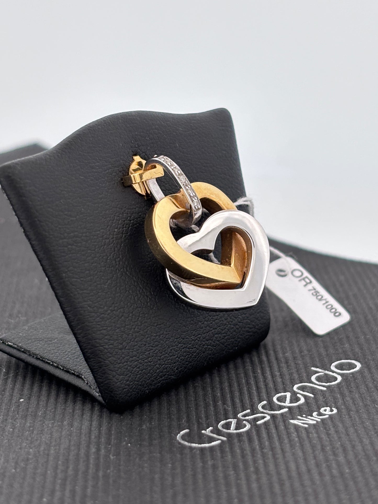 Double coeur jaune blanc