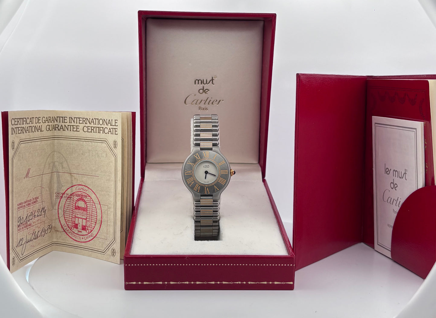 CARTIER – Must 21 | Acier & Or | Quartz | Full Set 1989 | Neuve d’époque