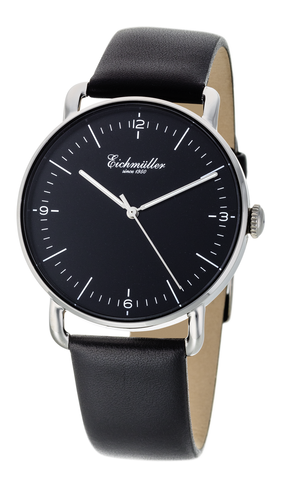 Montre Homme Épure Argent – Eichmüller x Crescendo | Quartz Japonais – Cuir Véritable