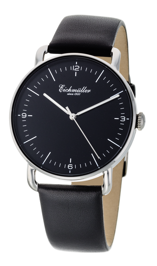 Montre Homme Épure Argent – Eichmüller x Crescendo | Quartz Japonais – Cuir Véritable