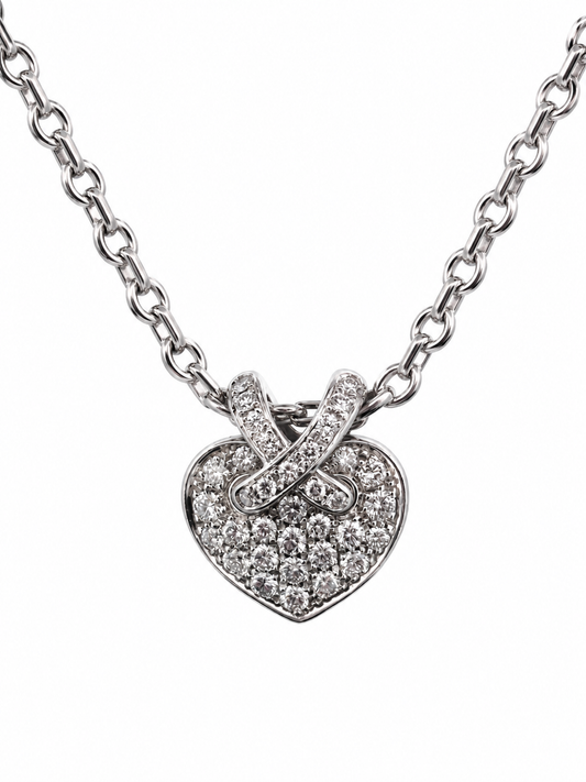 Chaumet Liens Heart Pendant Necklace – 18K White Gold & Diamonds