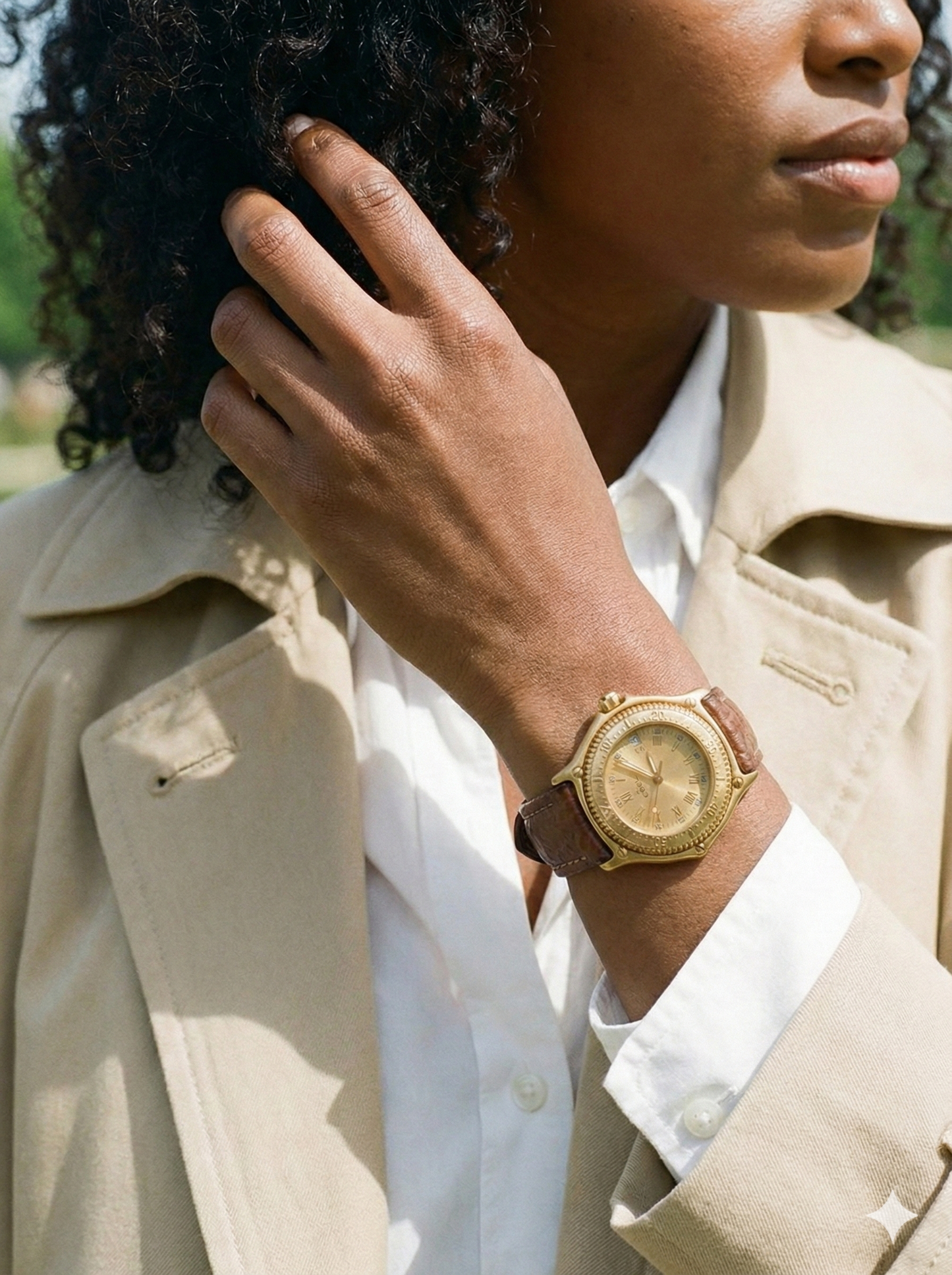 EBEL – Discovery | Or jaune | Quartz | Cuir | Lunette tournante