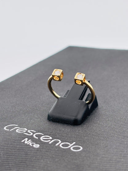Dinh Van Cube Toi & Moi Or Jaune 18K & Diamants | Taille 52