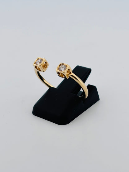 Dinh Van Cube Toi & Moi Or Jaune 18K & Diamants | Taille 52