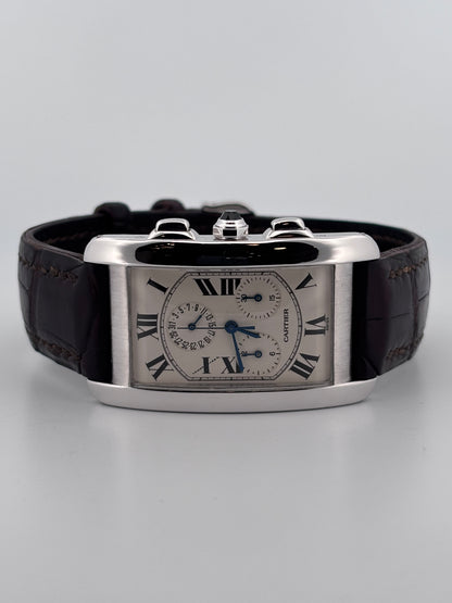 Cartier Tank Américaine Chronoflex Or Blanc 18K | Révision Cartier Complète