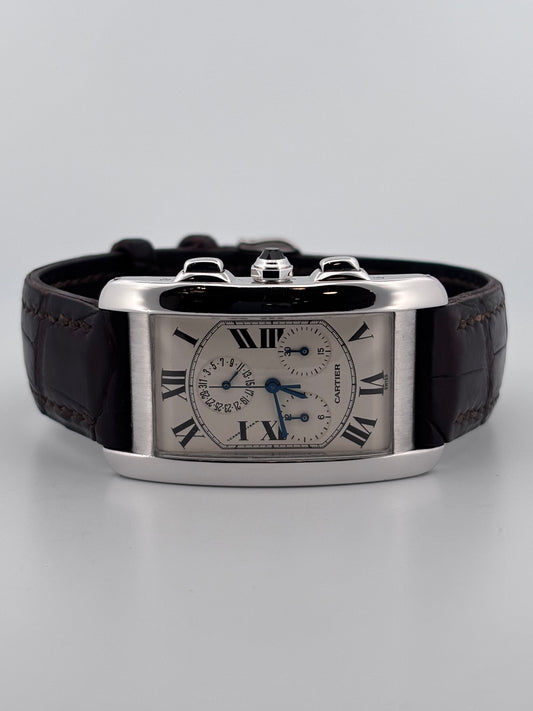 Cartier Tank Américaine Chronoflex Or Blanc 18K | Révision Cartier Complète