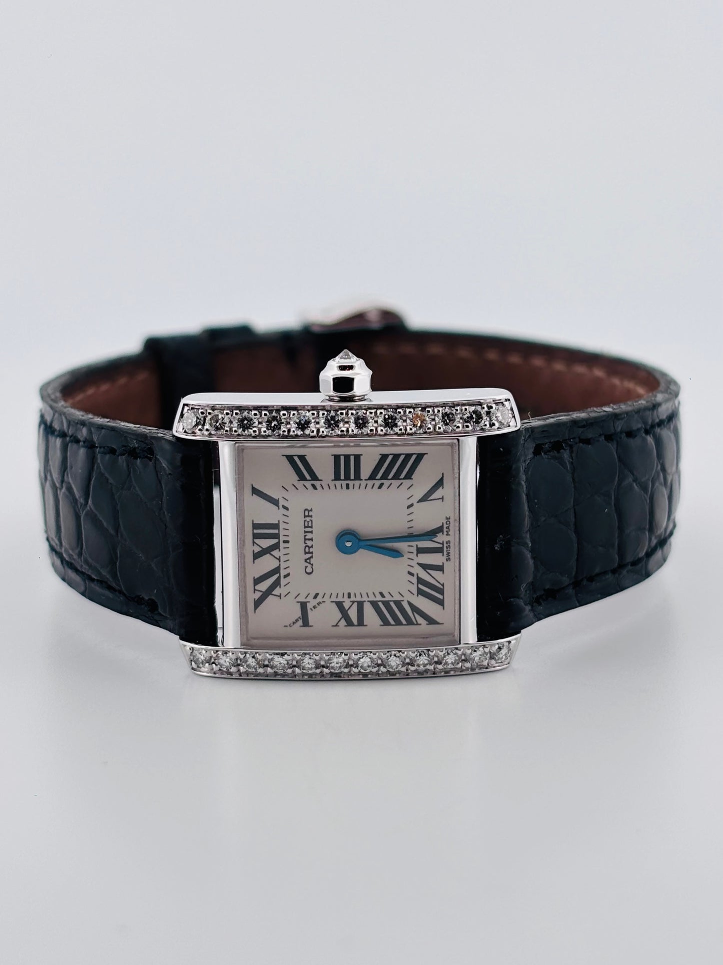 Cartier Tank Française Diamants Or Blanc 18K Réf. 2403