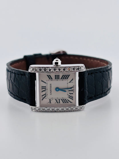 Cartier Tank Française Diamants Or Blanc 18K Réf. 2403