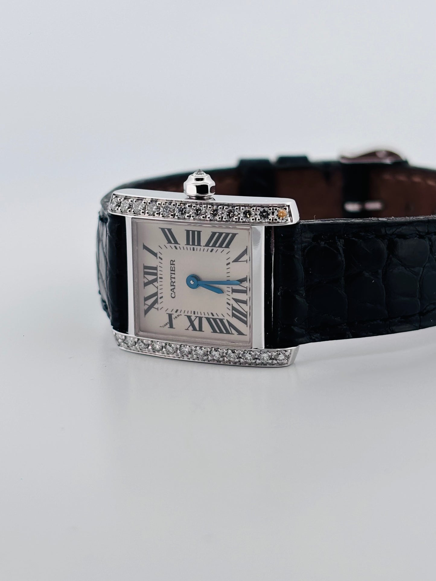 Cartier Tank Française Diamants Or Blanc 18K Réf. 2403