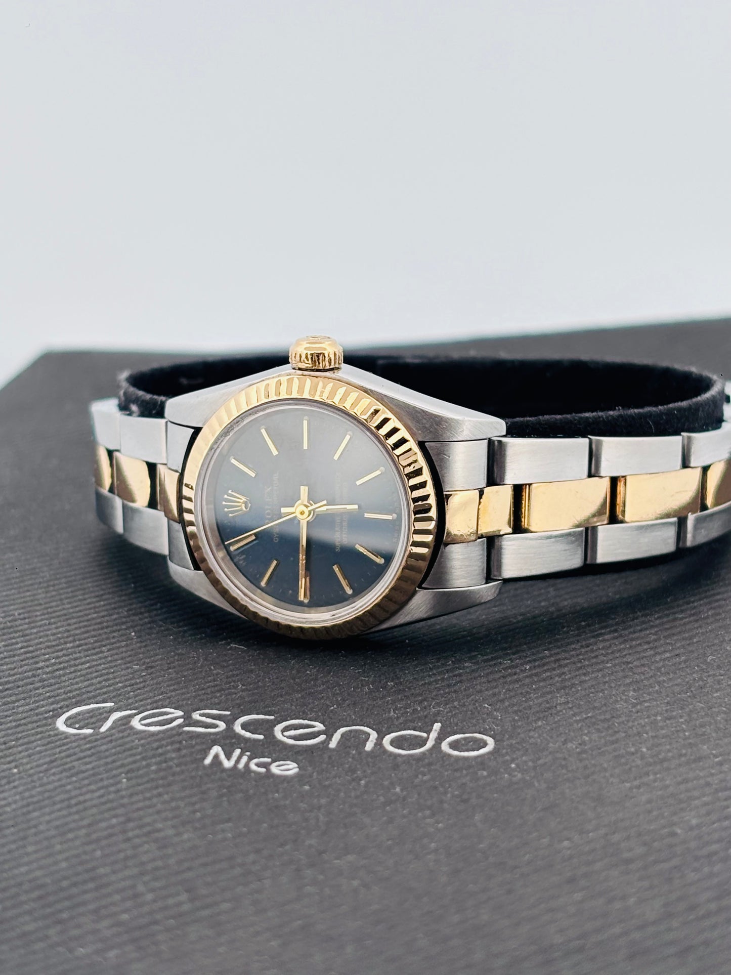 Rolex Oyster Perpetual Lady Date 24 mm Or & Acier Cadran Bleu