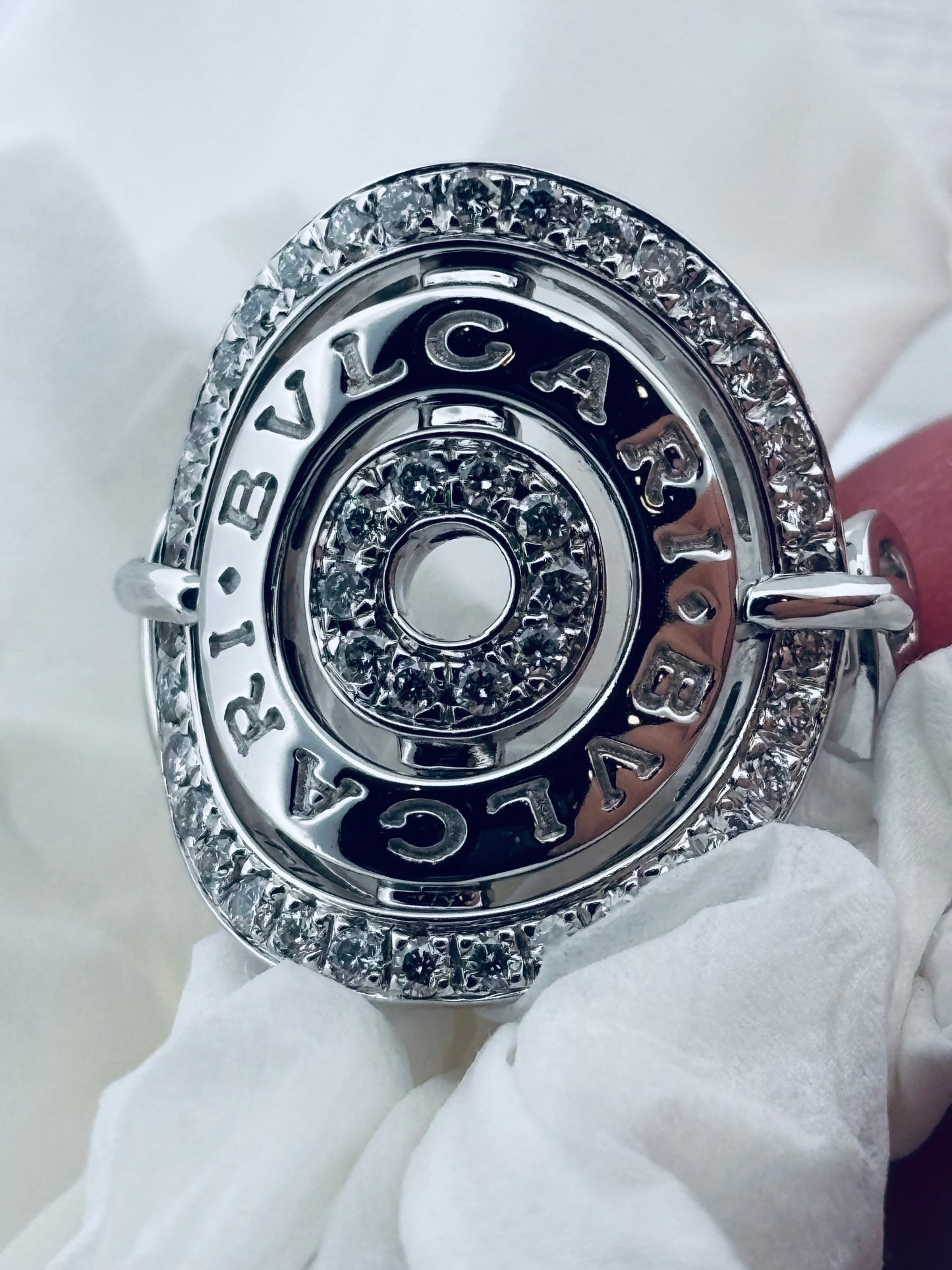 Bvlgari Bvlgari Diamond Ring 18K White Gold Size 50
