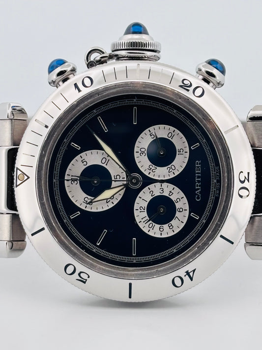 Cartier Pasha Chronoreflex 35 mm Quartz Acier Ref. 1352-1