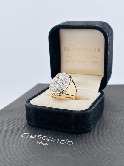Vintage Diamond Ring in 18K Yellow Gold & Platinum