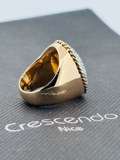 Vintage Diamond Ring in 18K Yellow Gold & Platinum