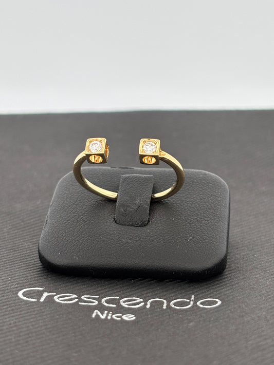 DINH VAN | Bague “Seventies” | Or jaune 18K & Diamants | 2,2 g