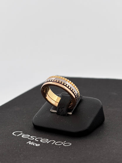 BOUCHERON | Quatre Classique Small | Or jaune, blanc & rose 18k | Taille 55 | 8,3 g