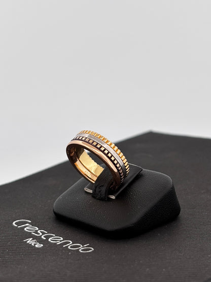 BOUCHERON | Quatre Classique Small | Or jaune, blanc & rose 18k | Taille 55 | 8,3 g