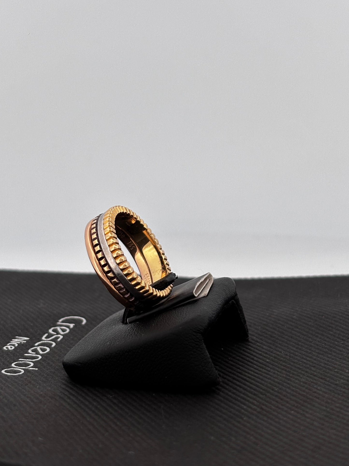 BOUCHERON | Quatre Classique Small | Or jaune, blanc & rose 18k | Taille 55 | 8,3 g