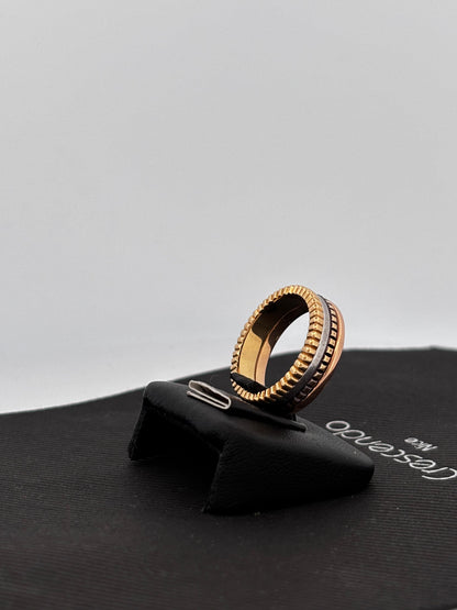 BOUCHERON | Quatre Classique Small | Or jaune, blanc & rose 18k | Taille 55 | 8,3 g