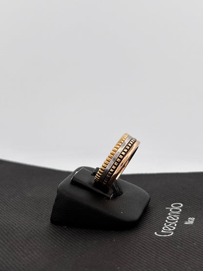 BOUCHERON | Quatre Classique Small | Or jaune, blanc & rose 18k | Taille 55 | 8,3 g