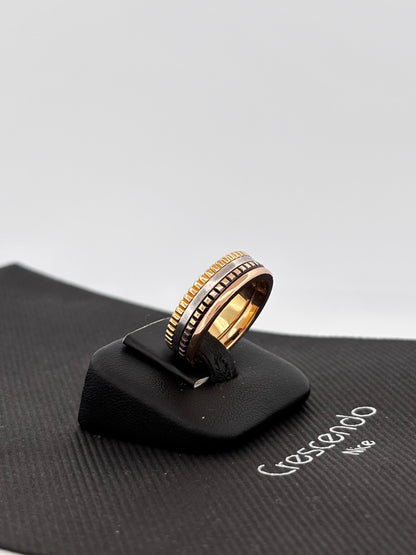 BOUCHERON | Quatre Classique Small | Or jaune, blanc & rose 18k | Taille 55 | 8,3 g