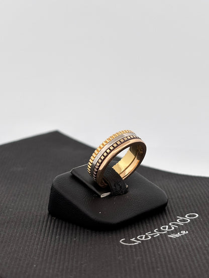 BOUCHERON | Quatre Classique Small | Or jaune, blanc & rose 18k | Taille 55 | 8,3 g