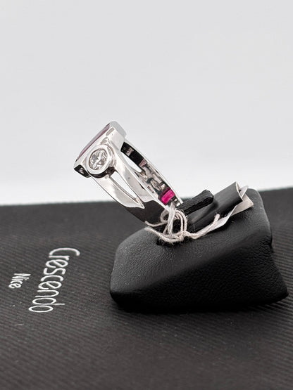 BAGUE RUBIS NON CHAUFFÉ | Or blanc 18k | 3,00 ct | Taille 58 | 9 g