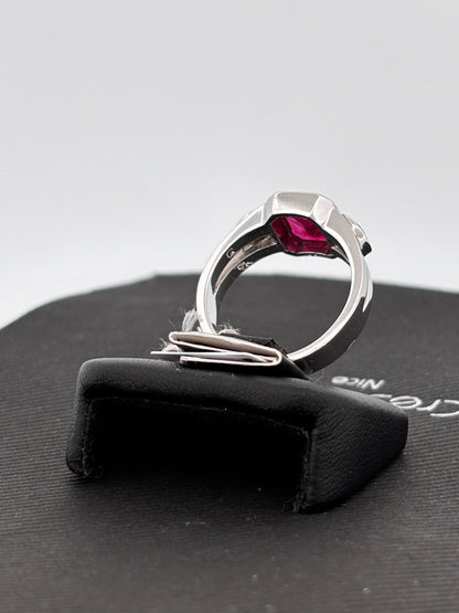 BAGUE RUBIS NON CHAUFFÉ | Or blanc 18k | 3,00 ct | Taille 58 | 9 g