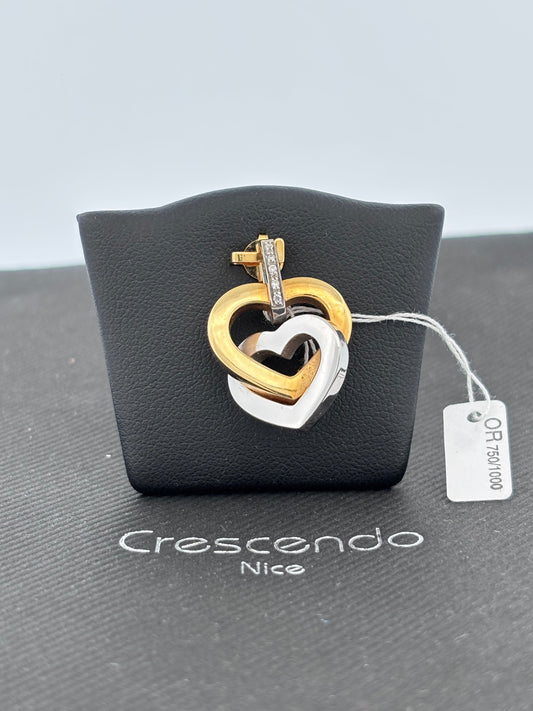 Double coeur jaune blanc