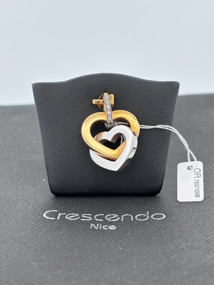 Double coeur jaune blanc