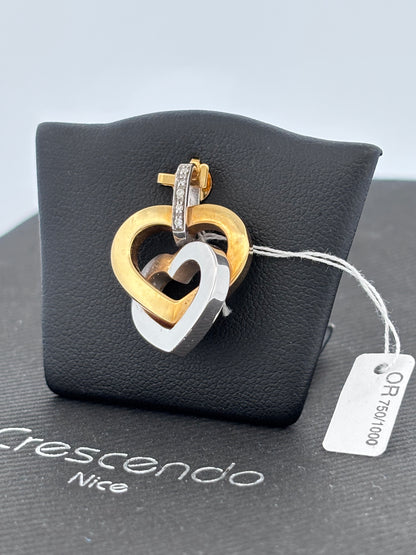 Double coeur jaune blanc