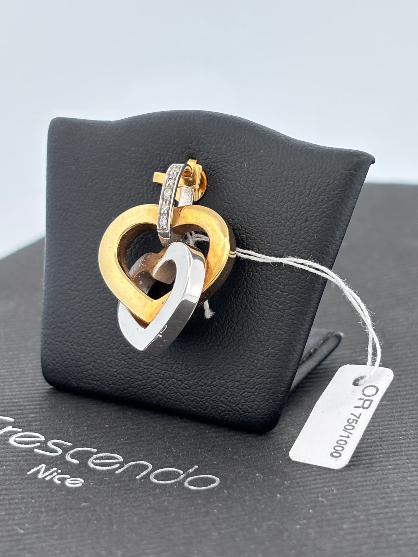 Double coeur jaune blanc