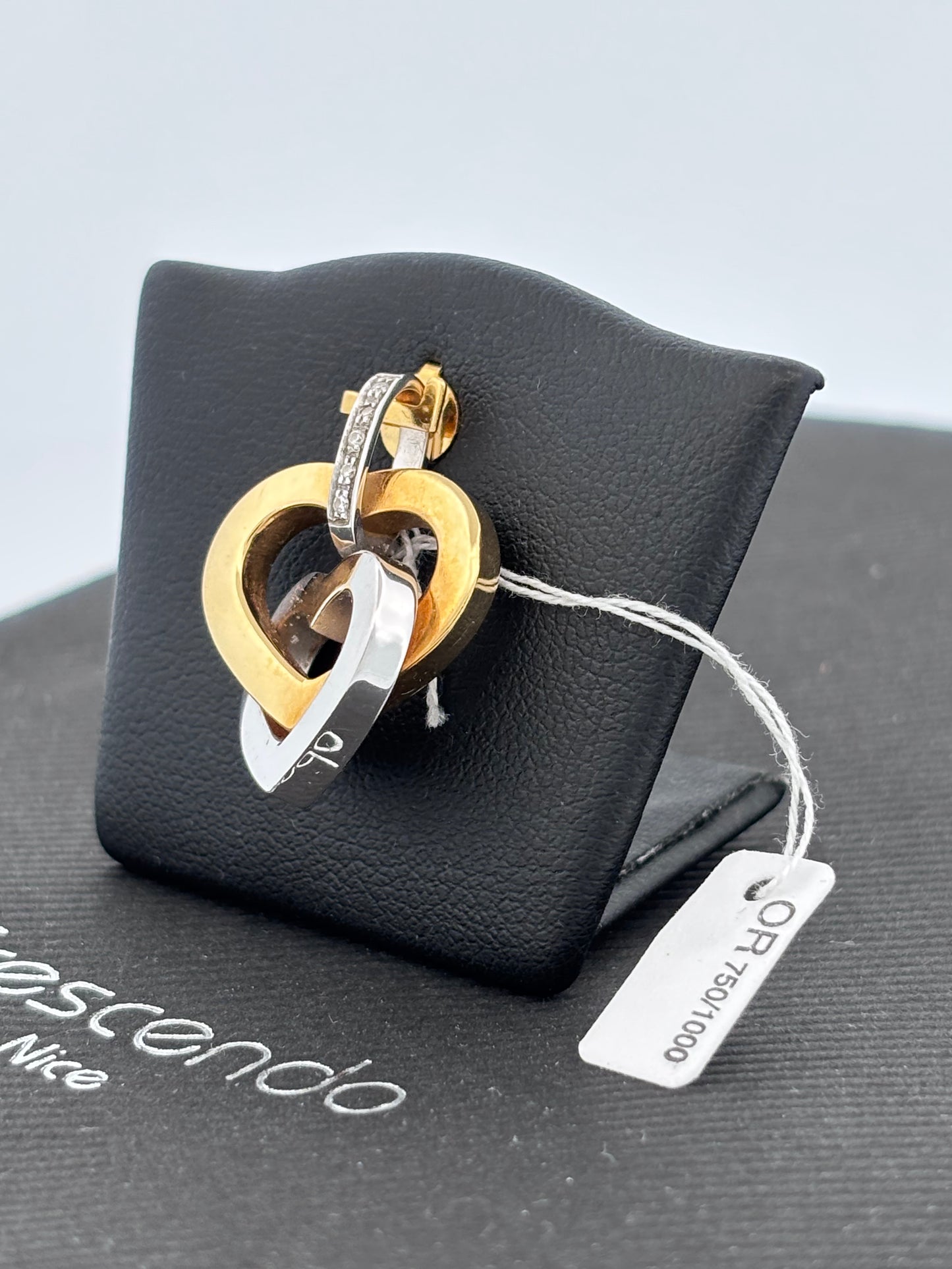 Double coeur jaune blanc