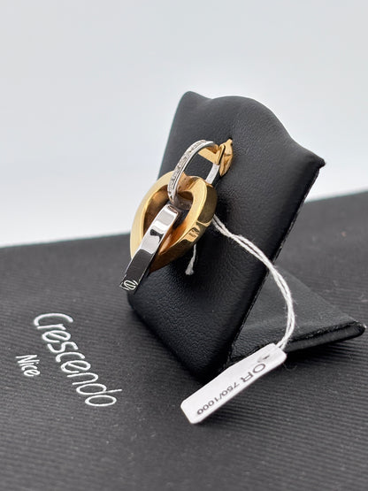 Double coeur jaune blanc