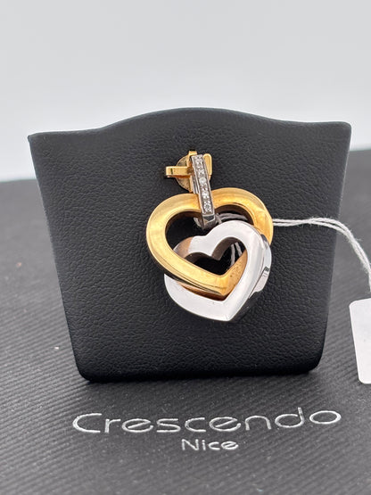 Double coeur jaune blanc