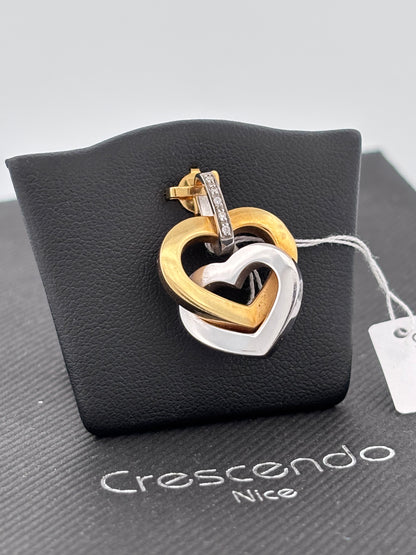 Double coeur jaune blanc