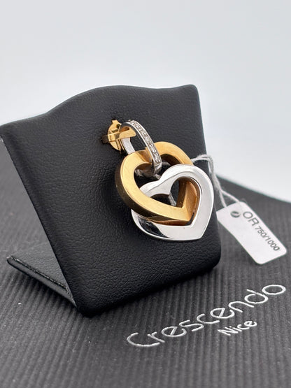 Double coeur jaune blanc