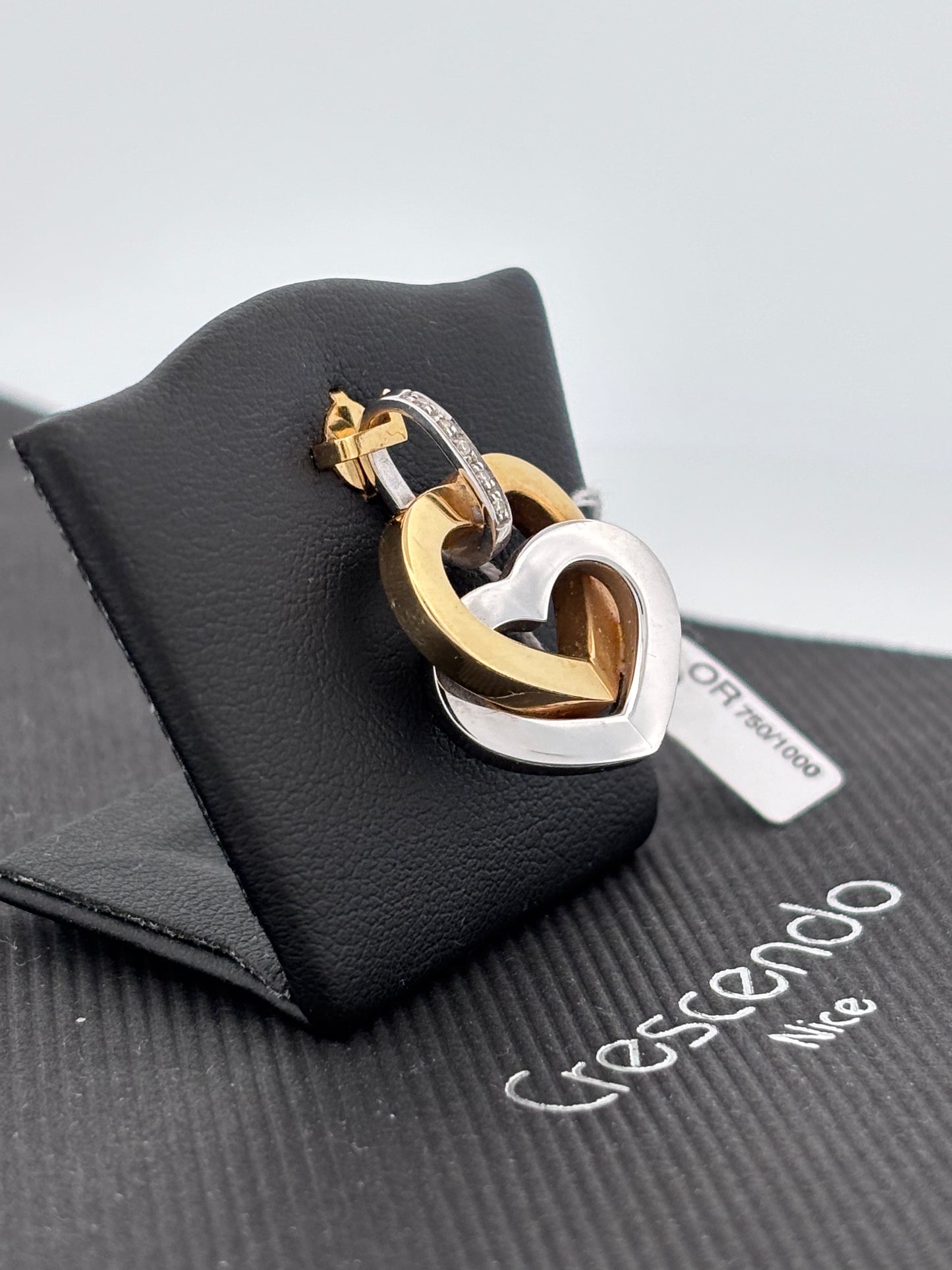 Double coeur jaune blanc