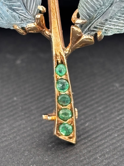 Broche gold rubi eme