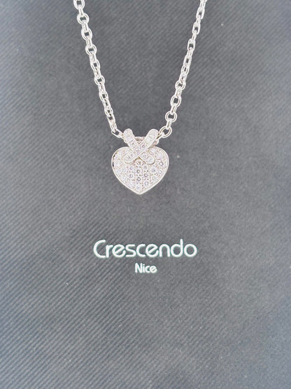 Chaumet Liens Heart Pendant Necklace – 18K White Gold & Diamonds