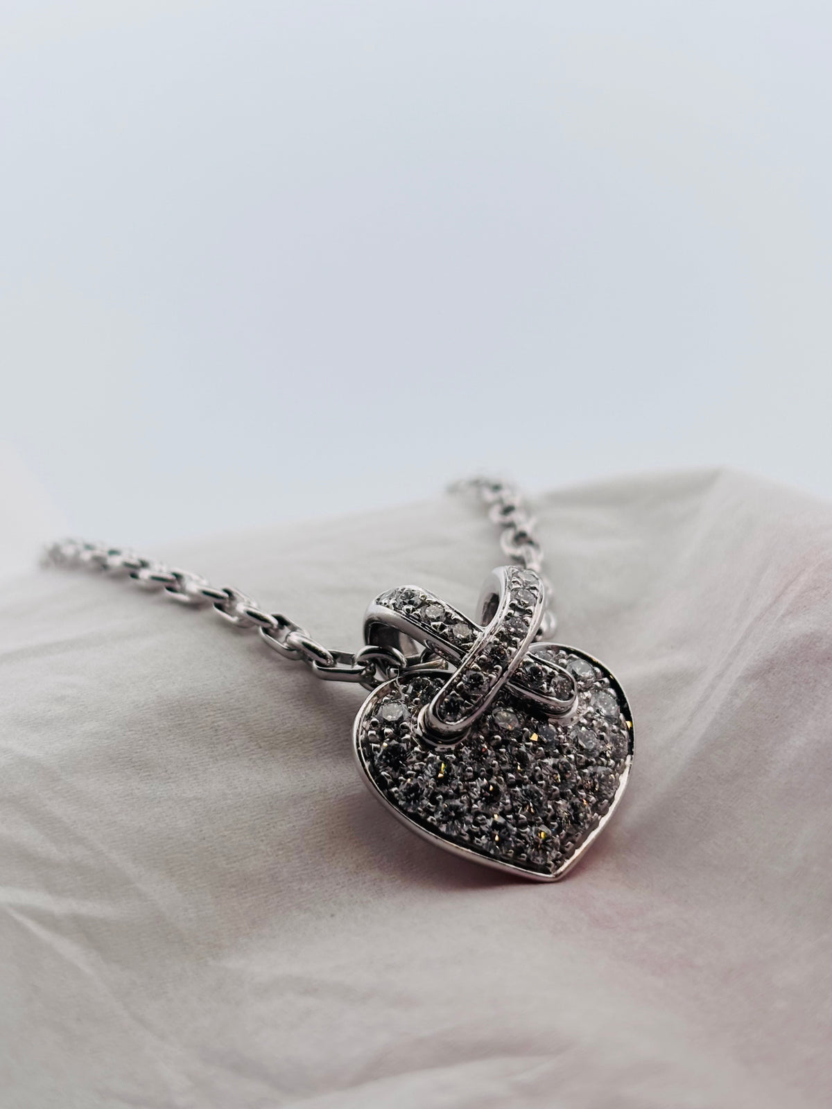 Chaumet Liens Heart Pendant Necklace – 18K White Gold & Diamonds