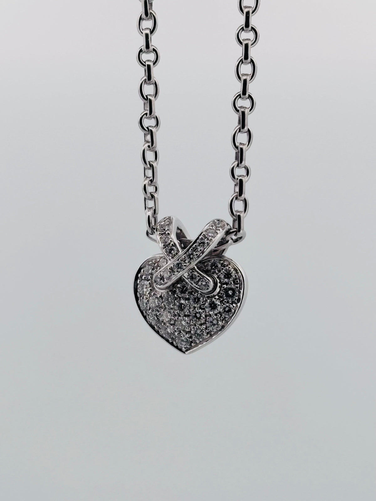 Chaumet Liens Heart Pendant Necklace – 18K White Gold & Diamonds