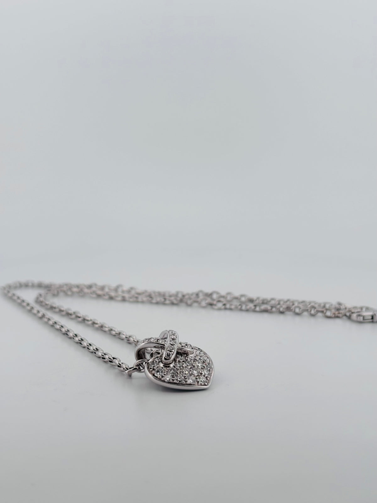 Chaumet Liens Heart Pendant Necklace – 18K White Gold & Diamonds