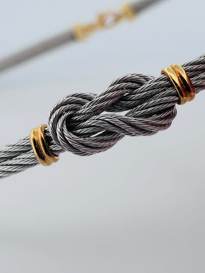 FRED Force 10 Vintage – Collier Nœud Marin en Or Jaune & Acier