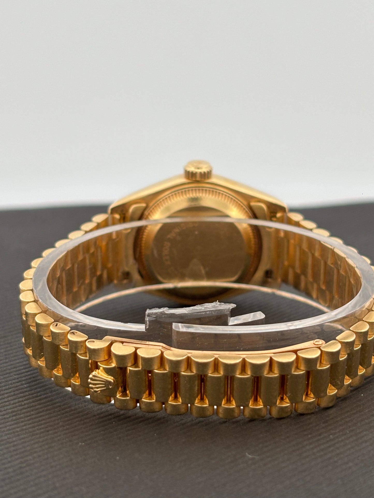 ROLEX – Lady-Datejust | Or jaune 18K | Cadran champagne diamants | Bracelet Président